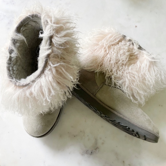 UGG Lida Boots in Seal Grey with Sheepskin and Mongolian Fur - Picture 4 of 15